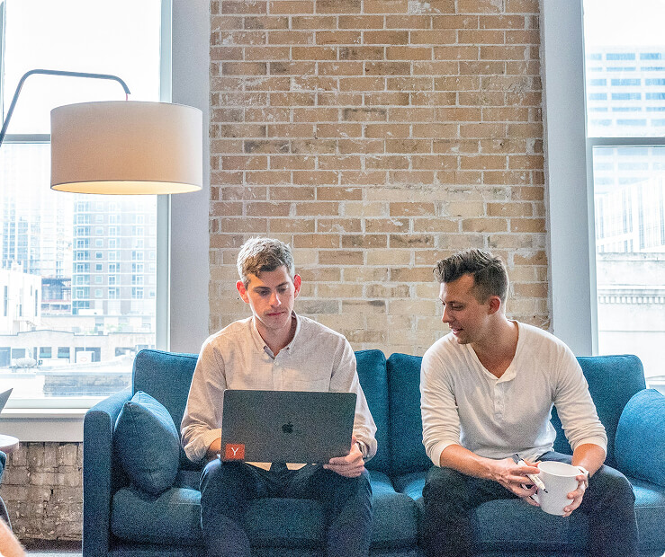 People working on laptop
